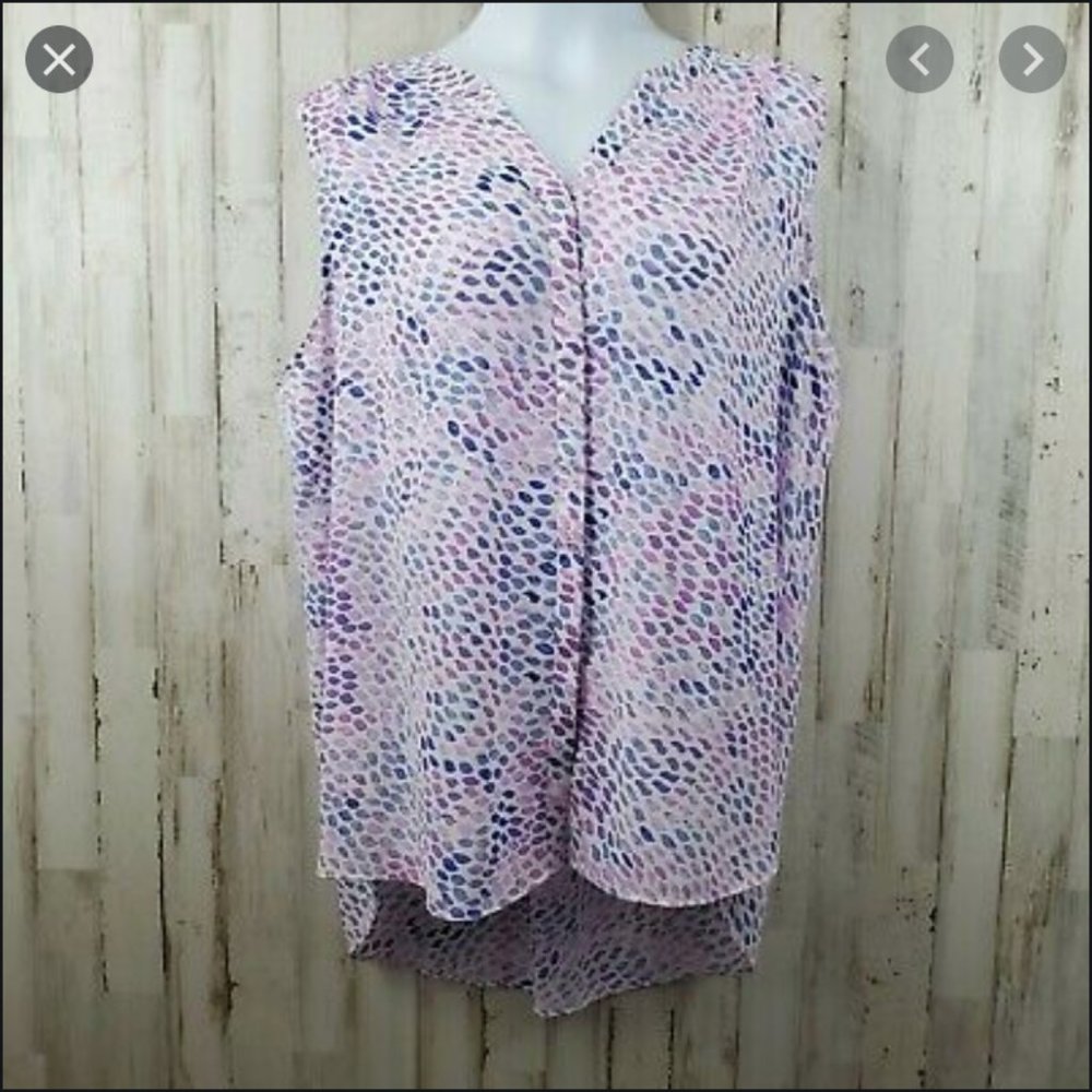 NYDJ Pintuck Sleeveless Blouse